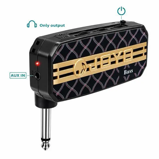 Alt view image 2 of 7 - Bass Headphone Amp Portable Mini Practice Amplifier with Aux Input, 3.5mm Headphone Output, Tone Control, Battery Powered Pocket Bass Amp for Silent Practice (JA-03)