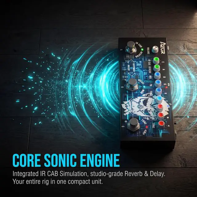 Alt view image 7 of 7 - Multi Effects Guitar Pedal, 9 AMP Models & 8 IR Cab, Delay Reverb Distortion Overdrive, Rechargeable Portable Guitar Effects Processor, Support 3rd Party IR Loading, Bluetooth & Recording