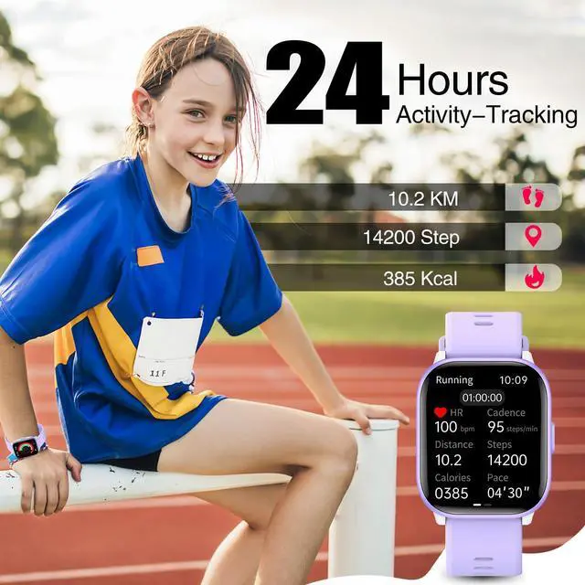 Alt view image 4 of 7 - Kids Watch with 19 Sport Modes, 1.5 Girls Smart Watch, Sleep Tracking, Heart Rate, Pedometer, No APP/Phone Required, IP68 Waterproof, Kids Fitness Tracker, Gifts for Girls Teens Age 6-15