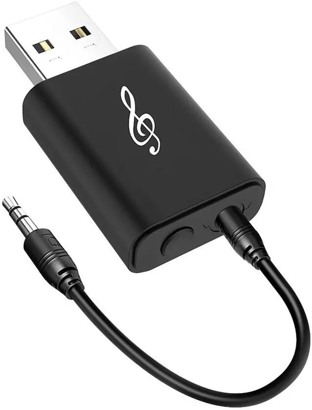 Main image of Bluetooth 5.0 Transmitter Receiver Adapter, 3.5mm Portable Wireless Audio Transmitter Receiver Dongle for TV/PC/Headphones/Car Stereo/Home Theater, USB for Power Supply, Low Latency, Plug and Play