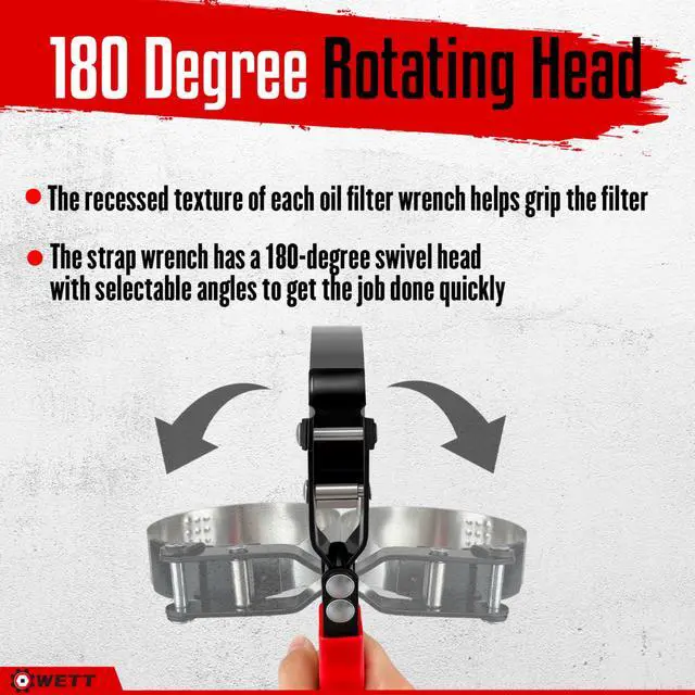 Alt view image 7 of 7 - Swivel Oil Filter Wrench Set, 9-Piece Standard Oil Filter Removal Tool, with Adjustable Oil Filter Plier and Valve Lapper, Stainless Steel Remover Pliers (2-3/4" to 5-1/4")