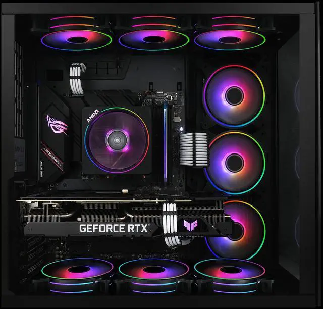 Alt view image 7 of 7 - Moonlight 120mm RGB Case Fan, 6 Pack, ARGB, Aura SYNC, Speed Control, 26.16 CFM, Desktop Compatible