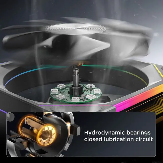 Alt view image 2 of 7 - AMICIPro 120mm PC Case Fans,Ultra-Quiet Operation <30dB, 1800 RPM HDB Bearings, 12 LED ARGB Lights,Aura SYNC Compatible for Enhanced Cooling (Forward Blade)