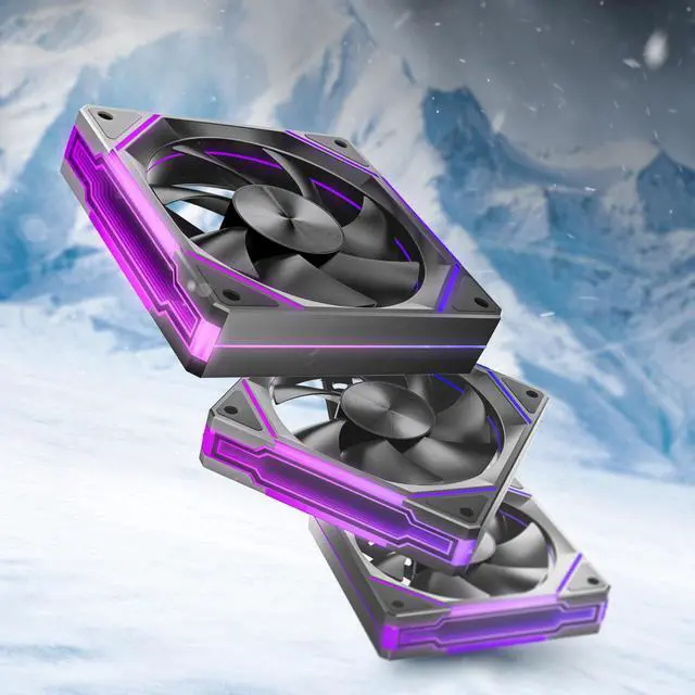 Main image of AMICIPro 120mm PC Case Fans,Ultra-Quiet Operation <30dB, 1800 RPM HDB Bearings, 12 LED ARGB Lights,Aura SYNC Compatible for Enhanced Cooling (Forward Blade)