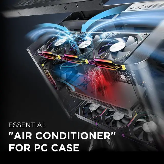 Alt view image 4 of 7 - AMICIPro 120mm PC Case Fans,Ultra-Quiet Operation <30dB, 1800 RPM HDB Bearings, 12 LED ARGB Lights,Aura SYNC Compatible for Enhanced Cooling (Forward Blade)