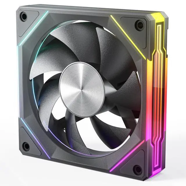 Alt view image 7 of 7 - AMICIPro 120mm PC Case Fans,Ultra-Quiet Operation <30dB, 1800 RPM HDB Bearings, 12 LED ARGB Lights,Aura SYNC Compatible for Enhanced Cooling (Forward Blade)