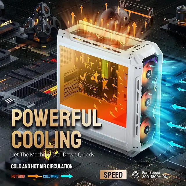 Alt view image 5 of 7 - Matrix 360mm PC Fan, 56 Addressable LEDs RGB Fans, All-in-One Square Frame Integrated RGB Case Fan with MB Sync/Analog Controller, PWM Control Fan for Computer Case and Liquid Cooling System