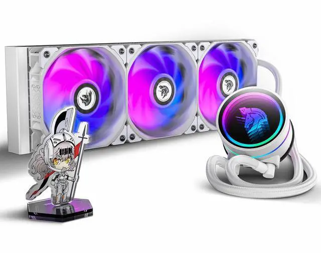 Main image of WK-A360 ARGB All-in-One AIO CPU Liquid Cooler, Wandering Knight 360mm Water Cooling System with Dual High-Performance Pump and 3×120mm PWM Fans, Compatible with Intel & AMD CPUs (White)