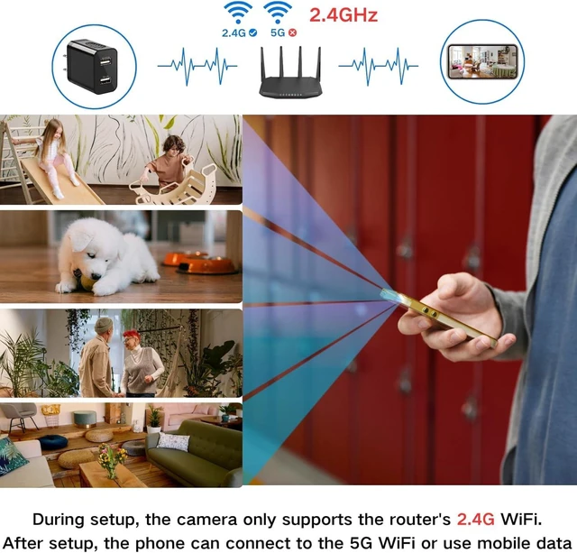 Alt view image 4 of 7 - AX NANNY CAM 2026 Upgraded 1080P HD Charger Camera with Motion Detection Loop Recording and Live Streaming, Mini WiFi Camera for Indoor Home Security & Pets Easy Setup