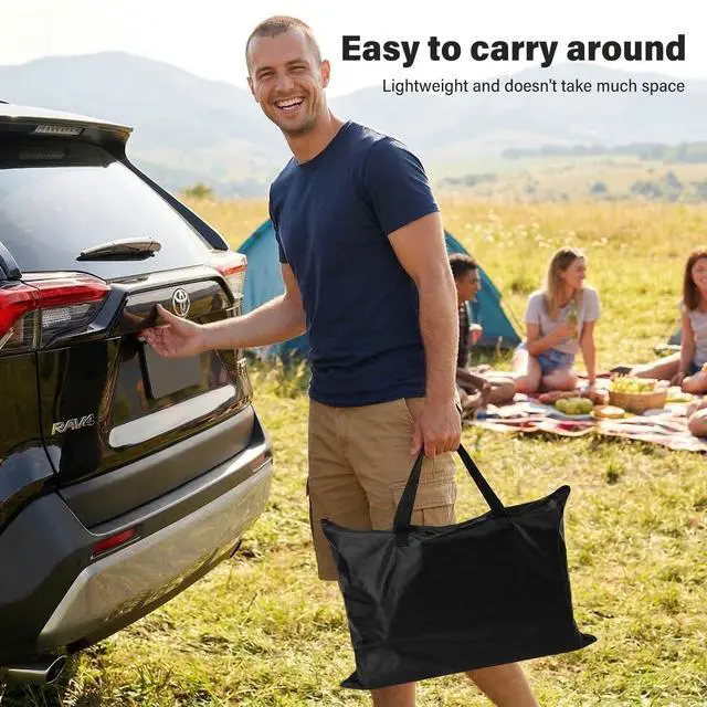 Alt view image 7 of 7 - Outdoor Projector Screen with Stand 120 Inch, 16:9 Portable 4K HD Indoor Movie Screen, Large Double-Sided Washable Screen with Carry Bag, Sandbags for Backyard, Camping, Home Theater