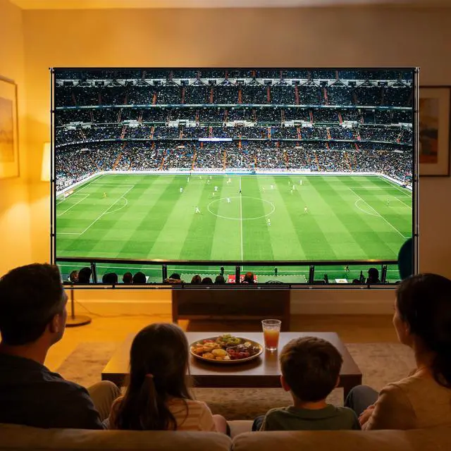 Alt view image 6 of 7 - 120inch Outdoor Projector Screen with Stand: 16:9 4K HD Portable Projector Screen Outdoor Indoor - Projection Screen for Backyard, Camping, Theater