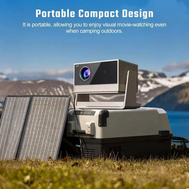 Alt view image 7 of 7 - Smart 4K Projector with WiFi and Bluetooth - Portable Movie Projector with Stand,1000 ANSI Lumens, 4K Support, Native 1080p, AI Image, Built in Apps, Short Throw Proyector