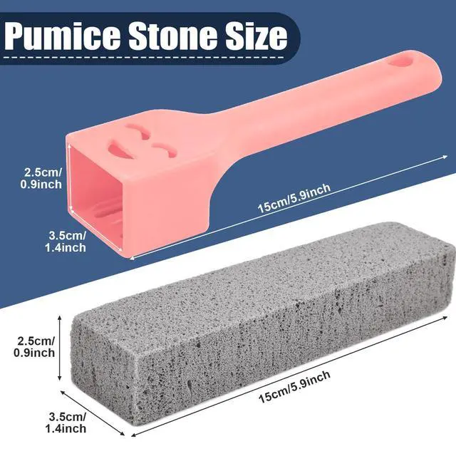 Alt view image 3 of 7 - Navona 8 Pack Pumice Stone Scouring Sticks with 2 Universal Handles, Grey Pumice Stone Cleaner for Cleaning Toilets, Bathrooms, Kitchens, Spas and Pools