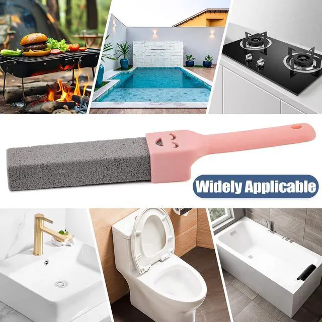 Alt view image 5 of 7 - Navona 8 Pack Pumice Stone Scouring Sticks with 2 Universal Handles, Grey Pumice Stone Cleaner for Cleaning Toilets, Bathrooms, Kitchens, Spas and Pools