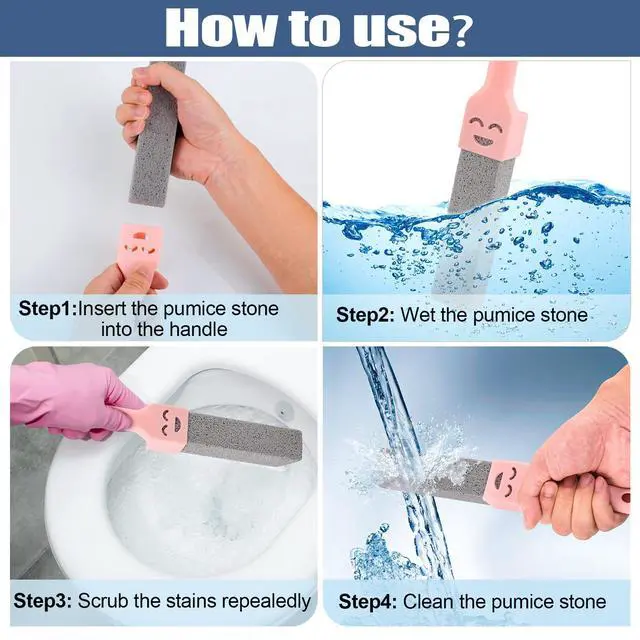 Alt view image 6 of 7 - Navona 8 Pack Pumice Stone Scouring Sticks with 2 Universal Handles, Grey Pumice Stone Cleaner for Cleaning Toilets, Bathrooms, Kitchens, Spas and Pools