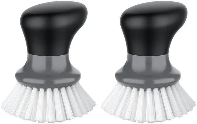 Main image of MR.SIGA Dish Scrub Brush, Palm Brush Dish Scrubber with Ergonomic Grip, Kitchen Brushes for Dishes, Gray, Pack of 2