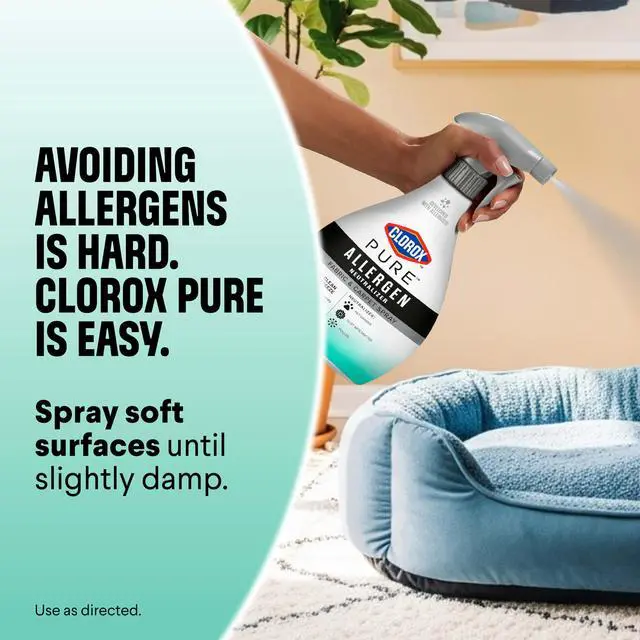 Alt view image 7 of 7 - Clorox PURE Allergen Neutralizer Fabric and Carpet Spray, Clean Breeze, 26 Fluid Ounces