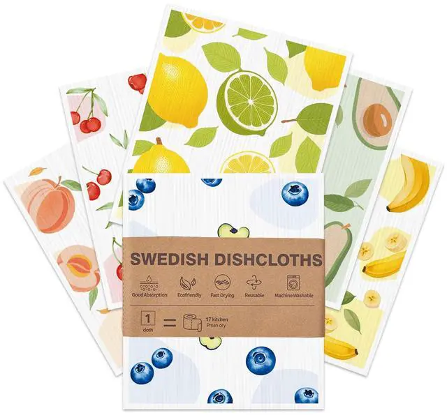 Main image of Aitoper Swedish Dishcloths for Kitchen, 6 Pack, Reusable Paper Towels Washable, Super Absorbent Dish Drying Rags, Fast Dry Non-Scratch Cloths for Washing Dishes, Biodegradable