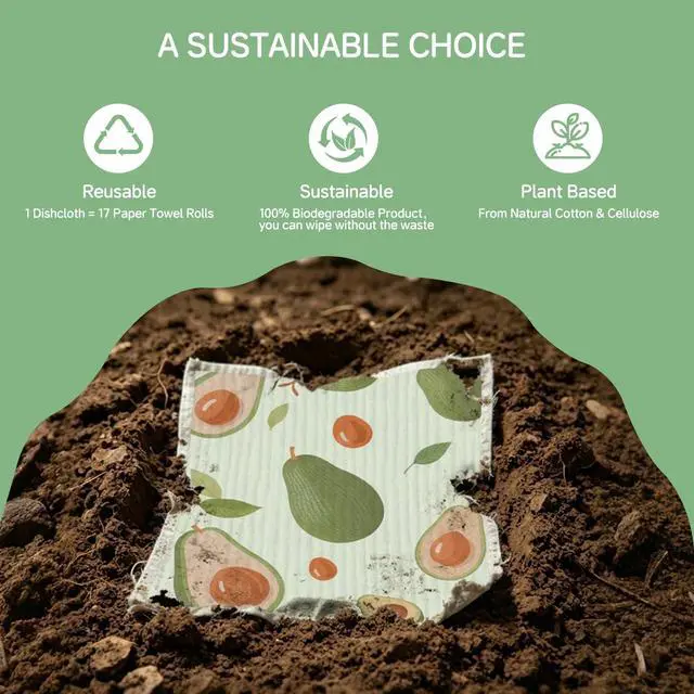 Alt view image 3 of 7 - Aitoper Swedish Dishcloths for Kitchen, 6 Pack, Reusable Paper Towels Washable, Super Absorbent Dish Drying Rags, Fast Dry Non-Scratch Cloths for Washing Dishes, Biodegradable