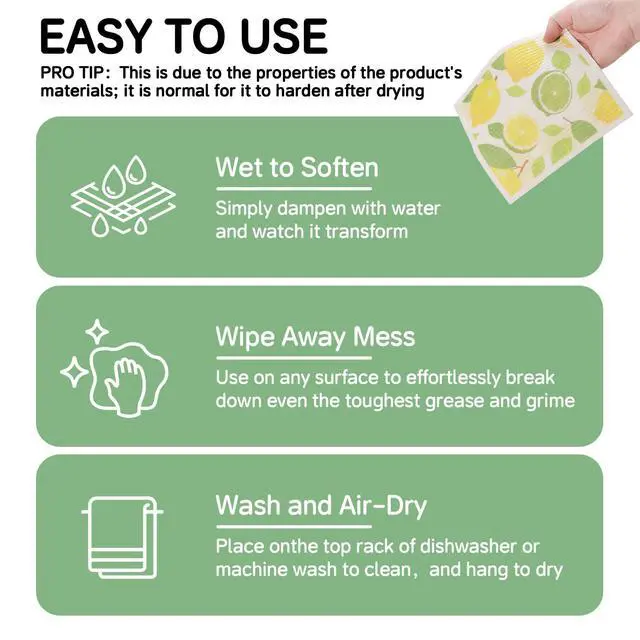 Alt view image 6 of 7 - Aitoper Swedish Dishcloths for Kitchen, 6 Pack, Reusable Paper Towels Washable, Super Absorbent Dish Drying Rags, Fast Dry Non-Scratch Cloths for Washing Dishes, Biodegradable