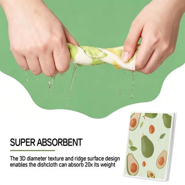 Alt view image 4 of 7 - Aitoper Swedish Dishcloths for Kitchen, 6 Pack, Reusable Paper Towels Washable, Super Absorbent Dish Drying Rags, Fast Dry Non-Scratch Cloths for Washing Dishes, Biodegradable
