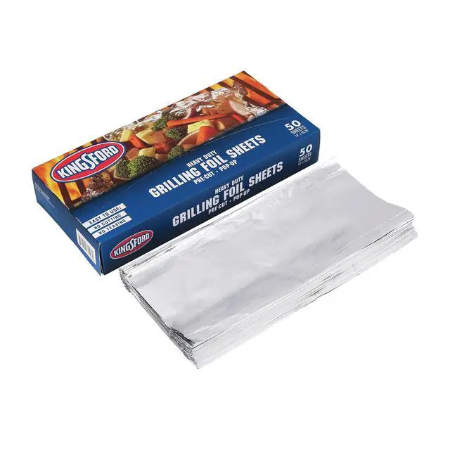 Alt view image 4 of 7 - Kingsford Heavy Duty Pop-Up Grilling Foil Sheets, Pre-Cut Aluminum Foil Sheets for BBQ, Smoking, Roasting, Baking and Food Storage, Disposable Food Wrap, No Cutting Needed, 50 Count