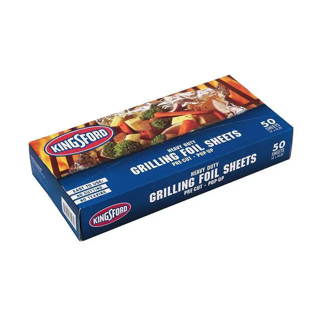 Alt view image 5 of 7 - Kingsford Heavy Duty Pop-Up Grilling Foil Sheets, Pre-Cut Aluminum Foil Sheets for BBQ, Smoking, Roasting, Baking and Food Storage, Disposable Food Wrap, No Cutting Needed, 50 Count