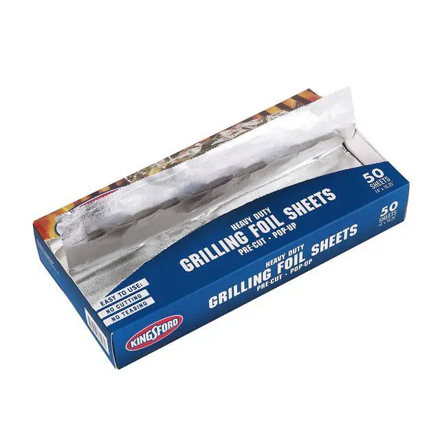Alt view image 6 of 7 - Kingsford Heavy Duty Pop-Up Grilling Foil Sheets, Pre-Cut Aluminum Foil Sheets for BBQ, Smoking, Roasting, Baking and Food Storage, Disposable Food Wrap, No Cutting Needed, 50 Count