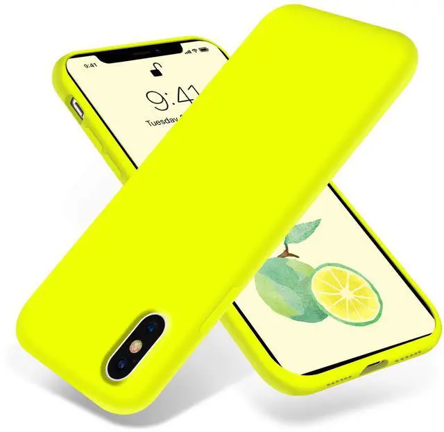Main image of OTOFLY Liquid Silicone Gel Rubber Full Body Protection Shockproof Case for iPhone Xs/iPhone XAnti-Scratch&Fingerprint Basic-CasesCompatible with iPhone X/iPhone Xs, (Fluorescent Yellow)