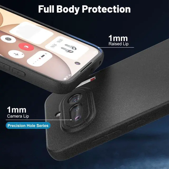 Alt view image 2 of 7 - Eastcoo Case for Nothing Phone 4a, Frosted Shield TPU Bumper Back Cover Slim Fit Shockproof Protective Phone Case for Men Women Black