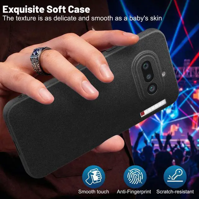 Alt view image 3 of 7 - Eastcoo Case for Nothing Phone 4a, Frosted Shield TPU Bumper Back Cover Slim Fit Shockproof Protective Phone Case for Men Women Black