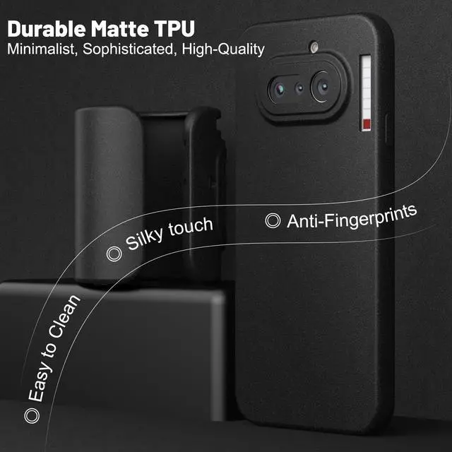 Alt view image 4 of 7 - Eastcoo Case for Nothing Phone 4a, Frosted Shield TPU Bumper Back Cover Slim Fit Shockproof Protective Phone Case for Men Women Black