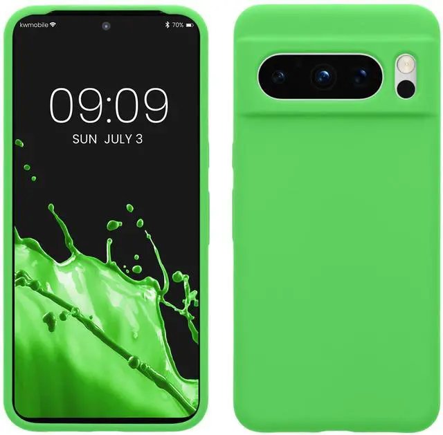 Main image of kwmobile Case Compatible with Google Pixel 8 Pro Case - TPU Silicone Phone Cover with Soft Finish - Lime Green
