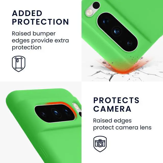 Alt view image 3 of 7 - kwmobile Case Compatible with Google Pixel 8 Pro Case - TPU Silicone Phone Cover with Soft Finish - Lime Green