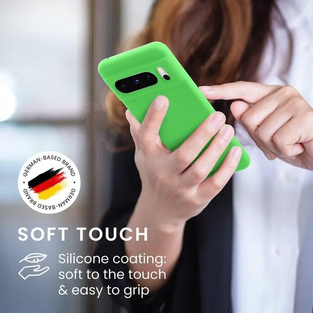 Alt view image 4 of 7 - kwmobile Case Compatible with Google Pixel 8 Pro Case - TPU Silicone Phone Cover with Soft Finish - Lime Green