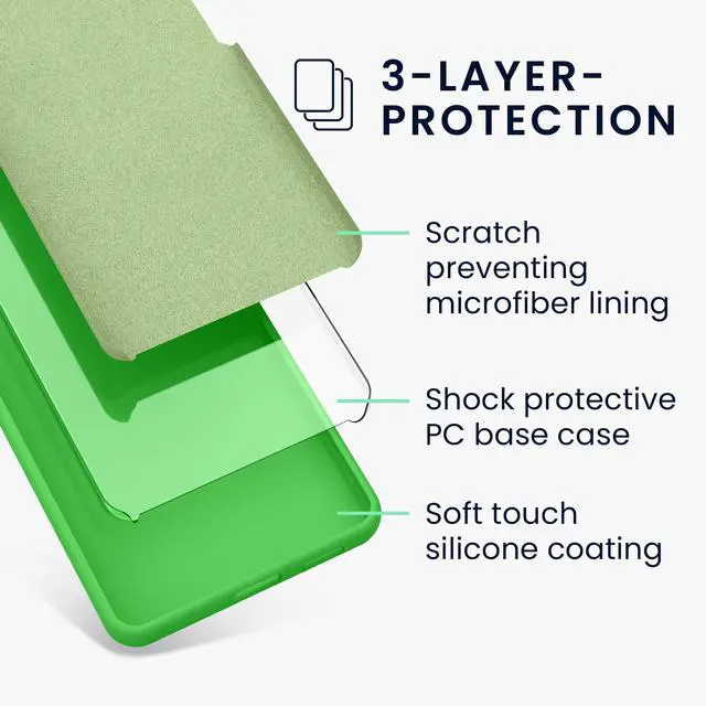 Alt view image 6 of 7 - kwmobile Case Compatible with Google Pixel 8 Pro Case - TPU Silicone Phone Cover with Soft Finish - Lime Green