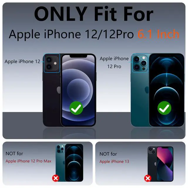 Alt view image 2 of 5 - YmhxcY iPhone 12 Case & 12 Pro Case, Heavy Duty Shockproof 3-Layer Protection, Compatible Blue/Turquoise (6.1 inch)