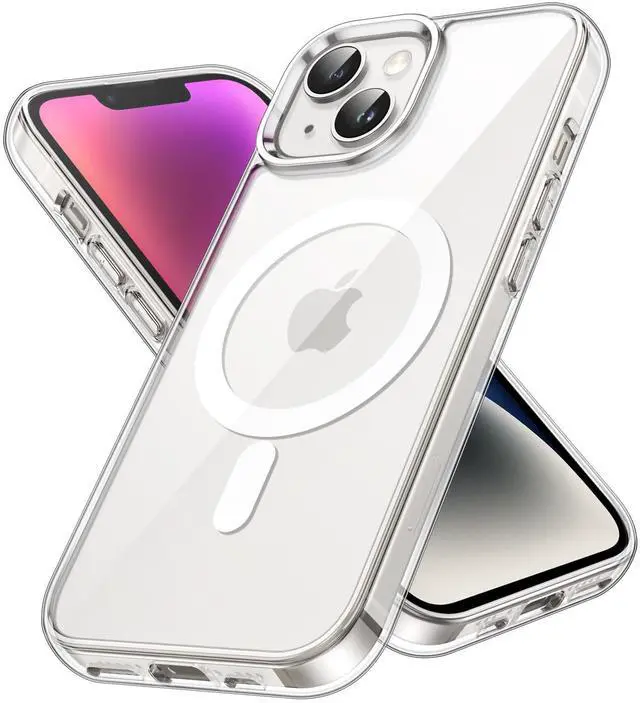 Main image of JETech Magnetic Case for iPhone 14 6.1-Inch Compatible with MagSafe Wireless Charging, Shockproof Phone Bumper Cover, Anti-Scratch Clear Back (Clear)