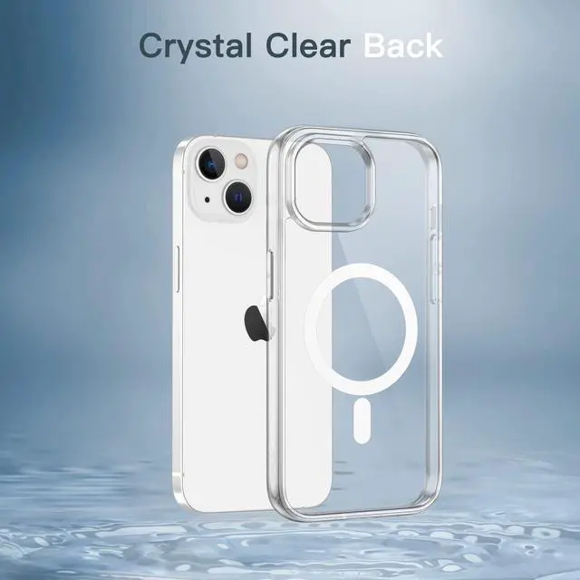 Alt view image 5 of 7 - JETech Magnetic Case for iPhone 14 6.1-Inch Compatible with MagSafe Wireless Charging, Shockproof Phone Bumper Cover, Anti-Scratch Clear Back (Clear)