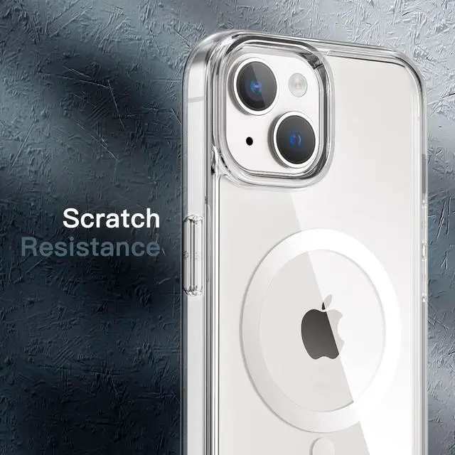Alt view image 7 of 7 - JETech Magnetic Case for iPhone 14 6.1-Inch Compatible with MagSafe Wireless Charging, Shockproof Phone Bumper Cover, Anti-Scratch Clear Back (Clear)