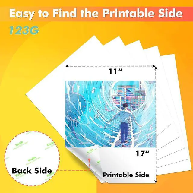 Alt view image 7 of 7 - Koala Sublimation Paper 11x17 inches Easy to DIY T-shirts, Tumblers, Mugs Only Compatible with Inkjet Sublimation Printer Sublimation Ink 100 sheet 123g