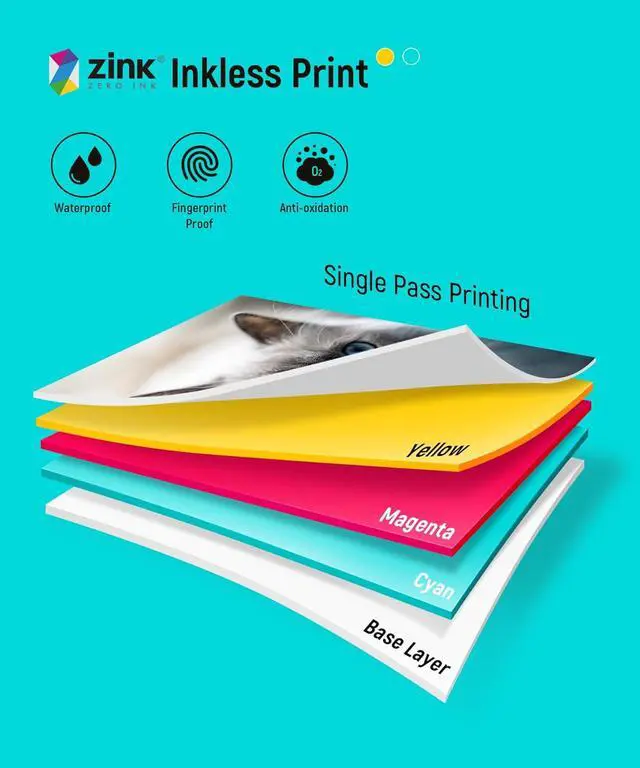 Alt view image 2 of 5 - Liene Zink Pearl K100 Photo Paper 2x3 50 Sheets, Premium Photo Printer Paper w/Adhesive Back, Waterproof, Smudge Proof, Tear Proof, Instant Photo Paper Compatible w/Liene 2x3 Photo Printer Scrapbook