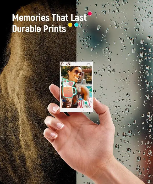 Alt view image 5 of 5 - Liene Zink Pearl K100 Photo Paper 2x3 50 Sheets, Premium Photo Printer Paper w/Adhesive Back, Waterproof, Smudge Proof, Tear Proof, Instant Photo Paper Compatible w/Liene 2x3 Photo Printer Scrapbook