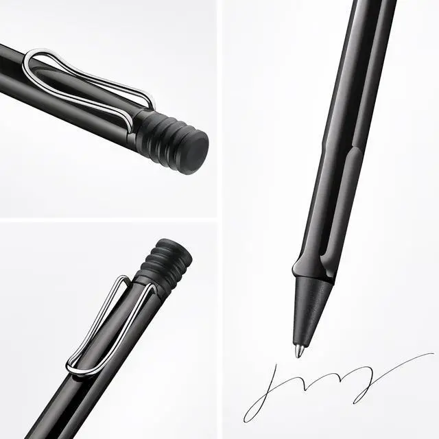 Alt view image 2 of 7 - Lamy safari black - Ballpoint Pen with ergonomic grip & line width M - for pleasant long writing - made of robust ASA plastic including large capacity refill M 16 in black