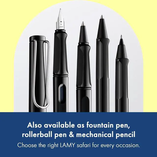 Alt view image 6 of 7 - Lamy safari black - Ballpoint Pen with ergonomic grip & line width M - for pleasant long writing - made of robust ASA plastic including large capacity refill M 16 in black