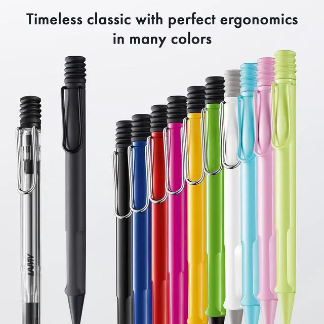 Alt view image 7 of 7 - Lamy safari black - Ballpoint Pen with ergonomic grip & line width M - for pleasant long writing - made of robust ASA plastic including large capacity refill M 16 in black