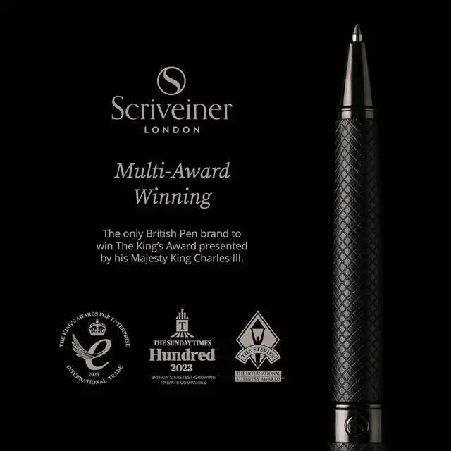 Alt view image 2 of 7 - Scriveiner All Black Ballpoint Pen -Stunning Luxury All Metal Matt Black Pen, Schmidt Black Refill, Best Gift Set for Men & Women, Professional Executive Office, Nice Fancy Designer Pens