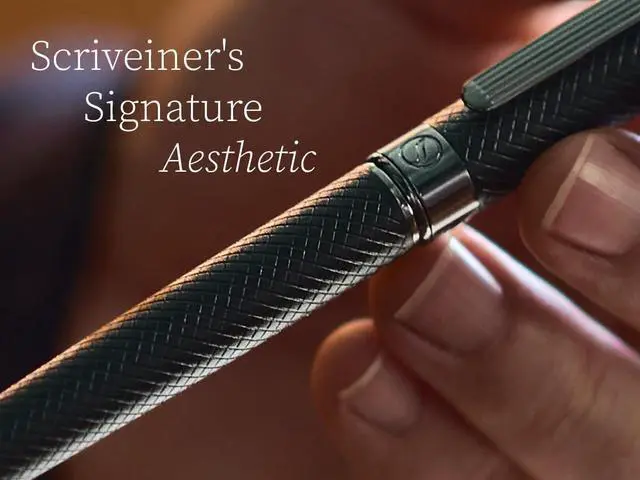 Alt view image 6 of 7 - Scriveiner All Black Ballpoint Pen -Stunning Luxury All Metal Matt Black Pen, Schmidt Black Refill, Best Gift Set for Men & Women, Professional Executive Office, Nice Fancy Designer Pens