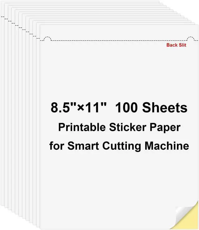 Main image of 100 Sheets Full Sheet Labels with Back Slit 8.5"x11", Blank White Sticker Paper for Laser & Inkjet Printers, Risepekt Strong Adesive Full Page Mailing Labels, Whole Page Labels