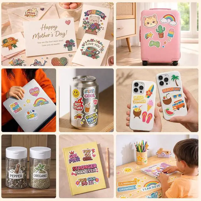 Alt view image 2 of 7 - JANDJPACKAGING Printable Vinyl for Inkjet Printer - 55 Pack Matte White Printable Vinyl Sticker Paper Dries Quickly Vivid Colors, Holds Ink Well, Tear Resistant, Inkjet & Laser Printer